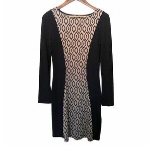 Hailey 23 Stitch Fix Geometric Long Sleeve Ribbed Bodycon Dress Size Small